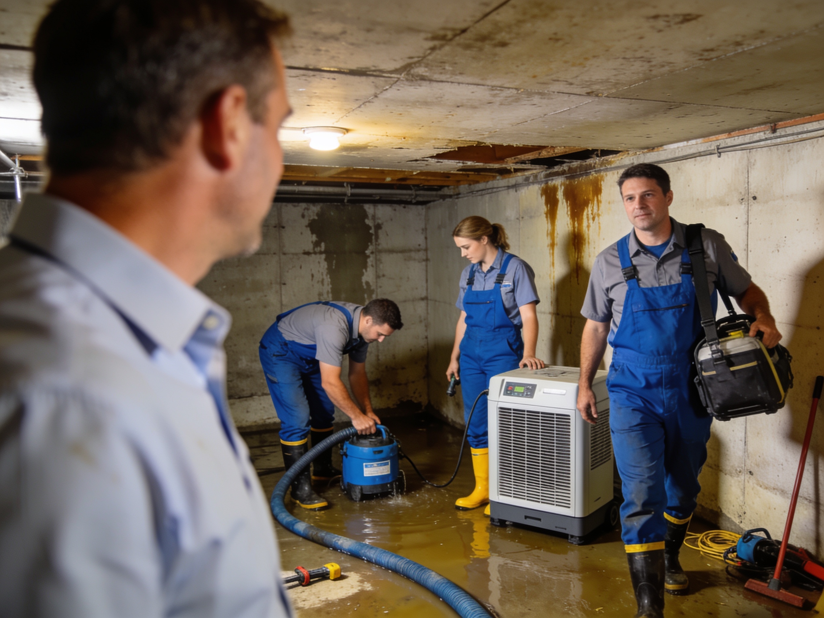 The Pioneer Water Recovery team at work in Fargo